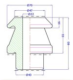 مقره بوشینگ فشار ضعیف فوقانی مدل A-DT/1/630 - تصویر 2
